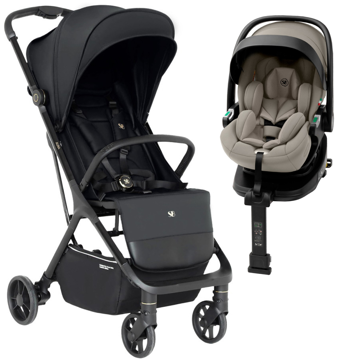 Прогулочная коляска Sweet Baby Aura + автокресло Premier Plus Begie Grey