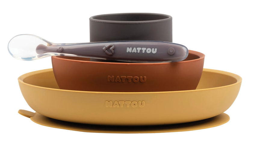 Набор посуды Nattou: 2 тарелки, чашка, ложка curry/terracotta 877015