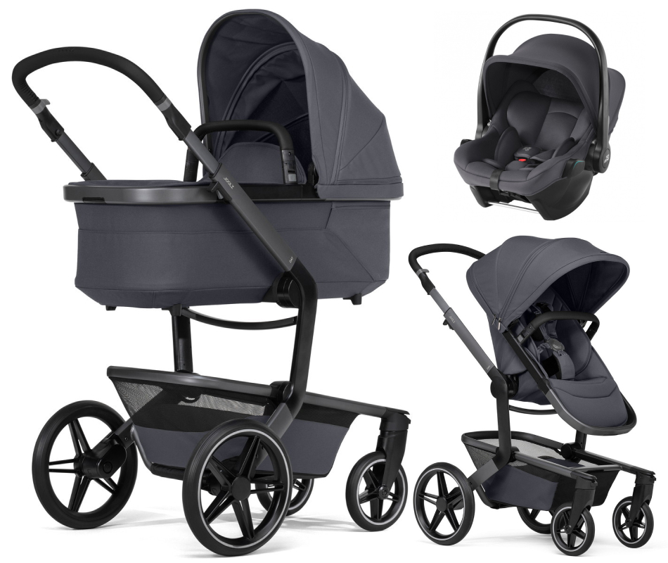 Детская коляска 3 в 1 Joolz Day 5 и автокресло Baby-Safe Core Midnight Grey2 Stone Grey