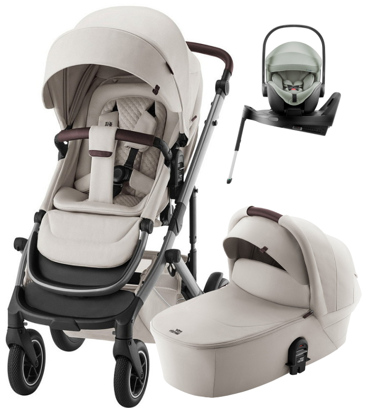 Коляска 4 в 1 Britax Roemer Smile 5Z LUX и автокресло Baby-Safe Pro Style Sage green + Vario Base 5Z Soft Taupe