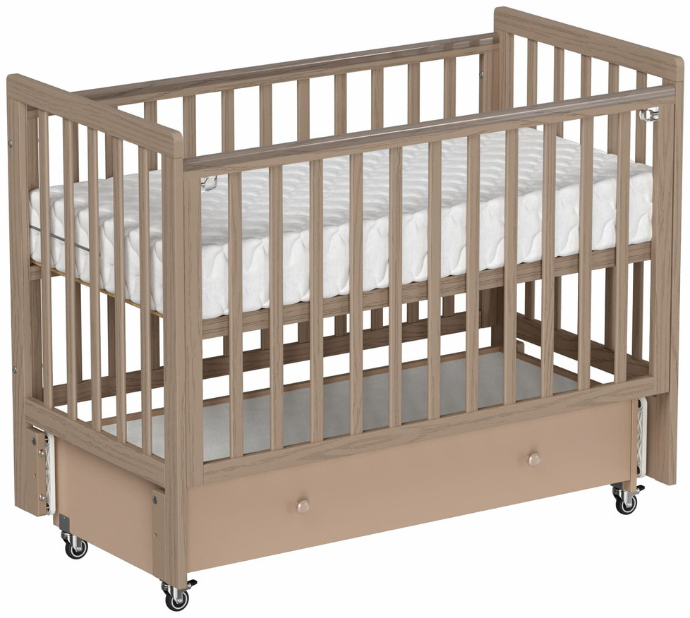Кроватка Antemi Classic Sleep Premium с маятником и ящиком НиК 24 Капучино