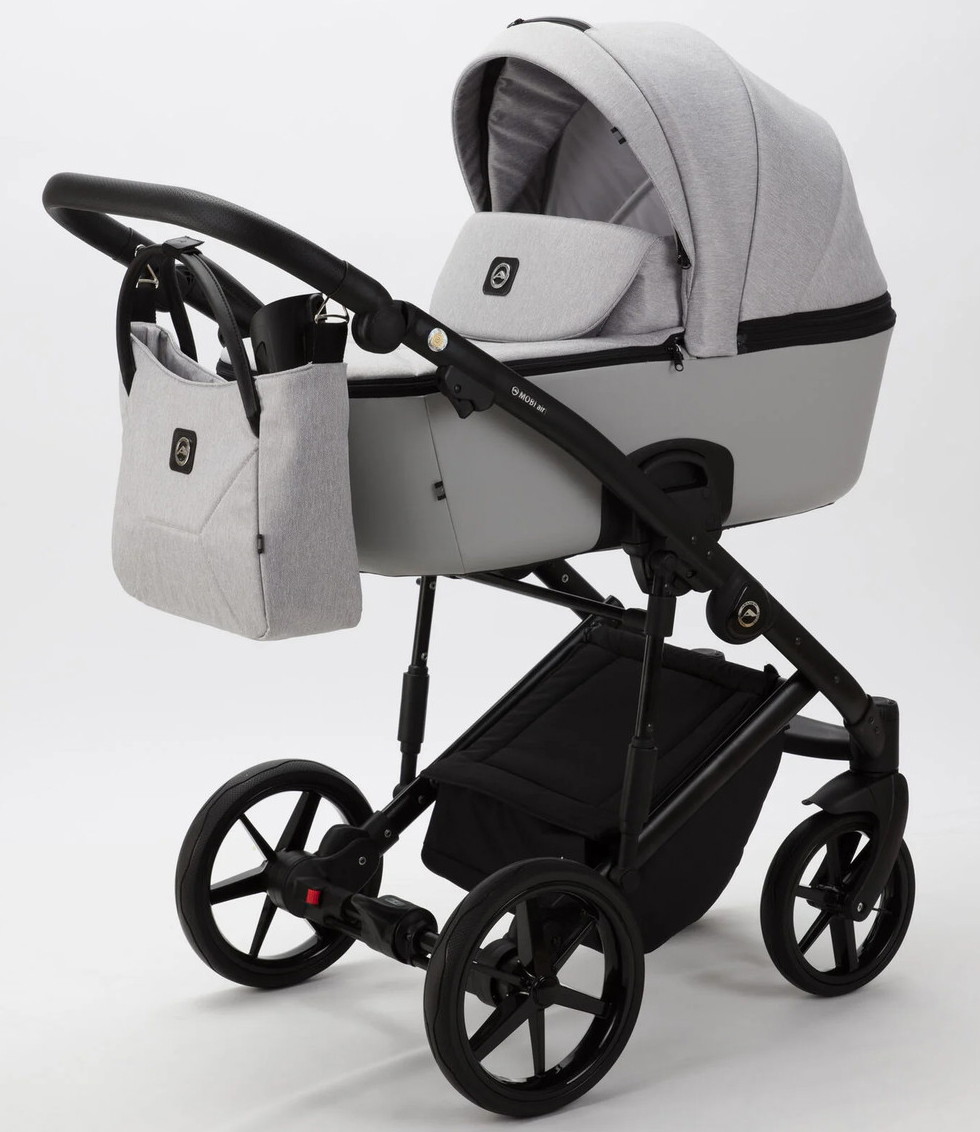 Детская коляска Adamex Mobi 3 в 1 M-PS46 (СВЕТЛО-СЕРЫЙ+СВЕТЛО-СЕРАЯ КОЖА)