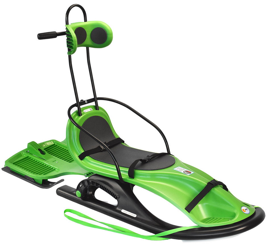 Санки KHW Snow Comfort 20314 Green/Салатовый (тормоз, спинка, прицеп)