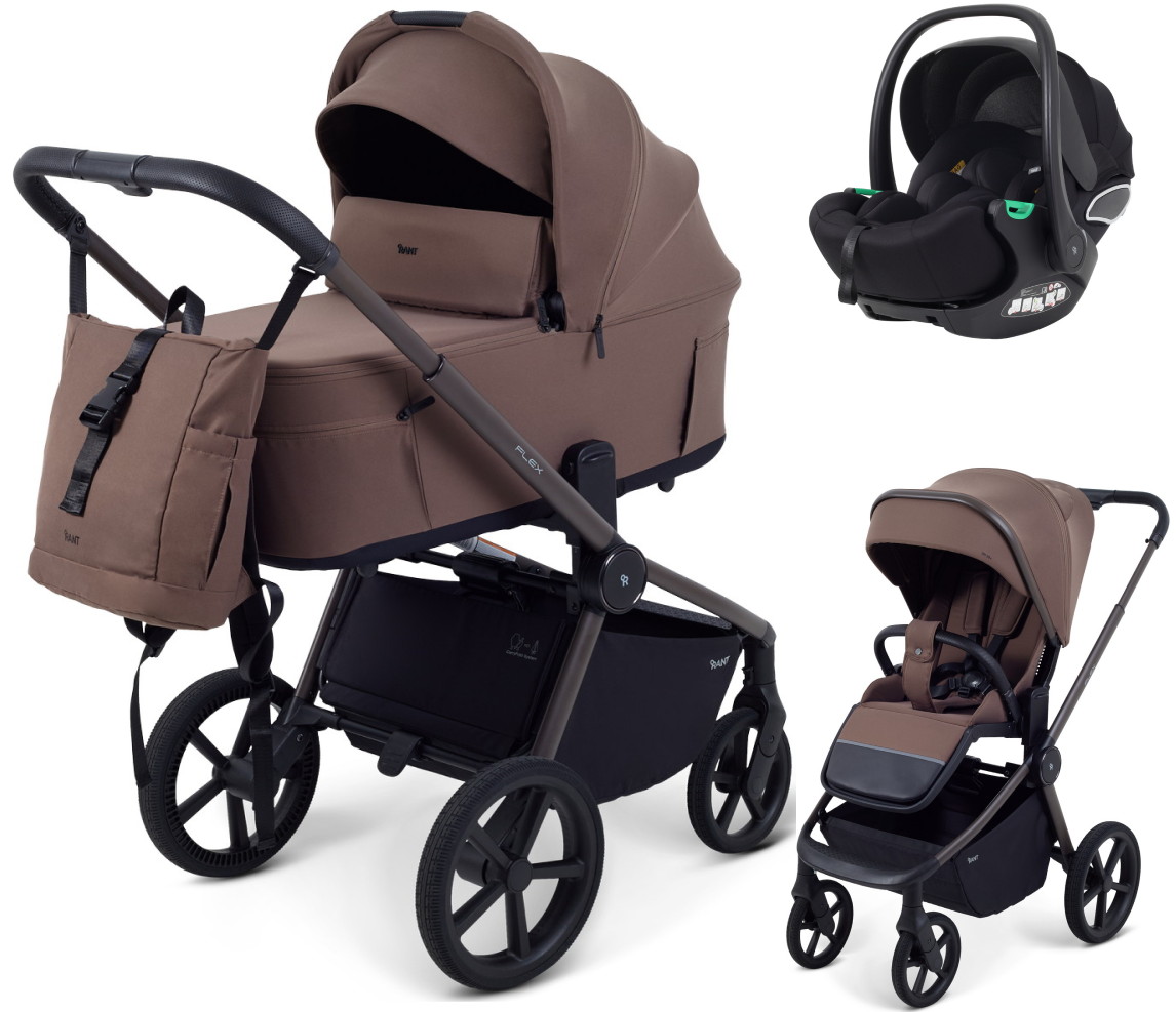 Детская коляска Rant Flex Forma 3 в 1 RA124 с автокреслом Evomax Black Beige Бежевый