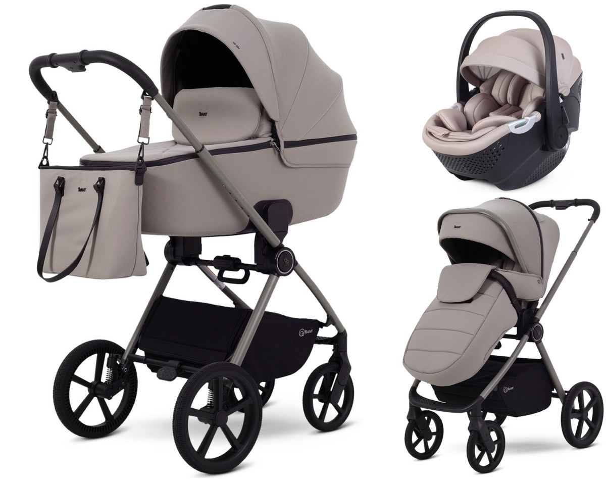 Детская коляска Rant Teo Soft 3 в 1 с автокреслом Aster Zero Beige Cloud