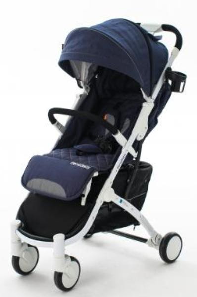 Детская прогулочная коляска BabyZz D200 джинс на белой раме