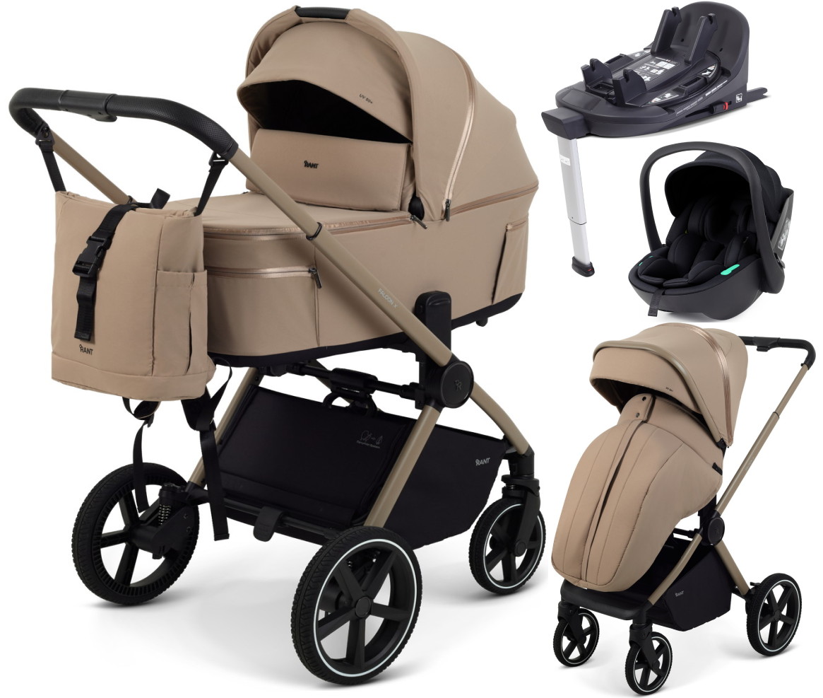Детская коляска Rant Falcon X 4 в 1 RA126 с автокреслом Miro Black и базой Beige