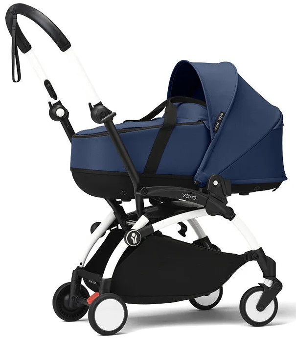 Коляска для новорожденных Stokke YOYO3 Newborn Shell 0+ рама белая White Navy Blue
