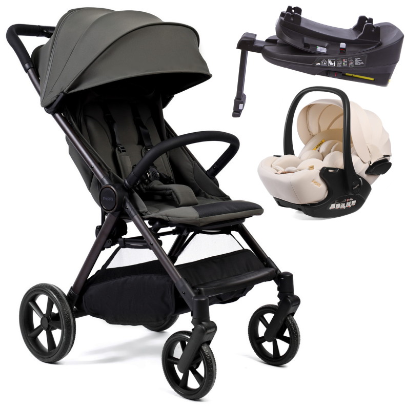 Прогулочная коляска Peppy Vigo с автокреслом Verona Beige и базой Antrazit антрацит