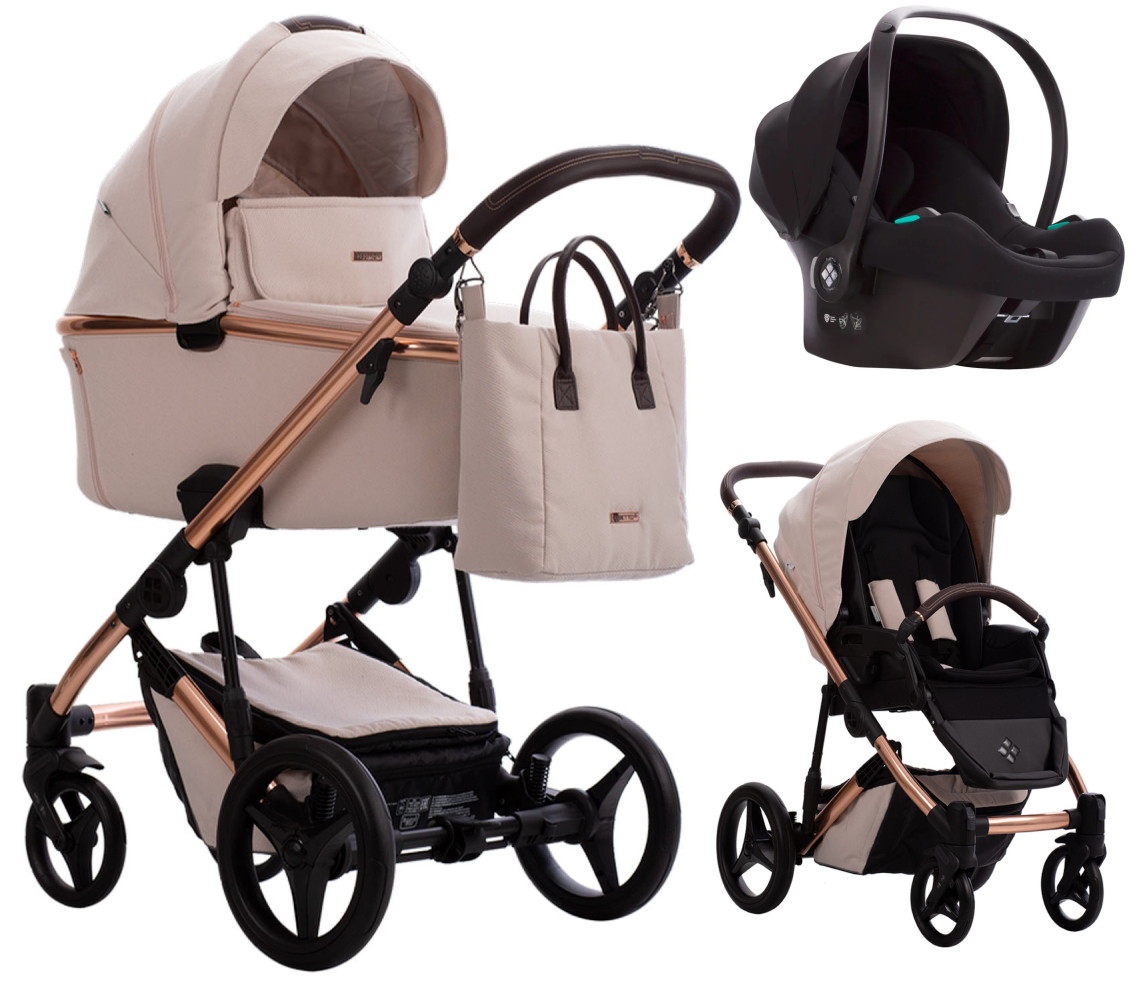 Детская коляска Bebetto Loren Stella 3 в 1 с автокреслом Avionaut Cosmo 07 св.бежевый