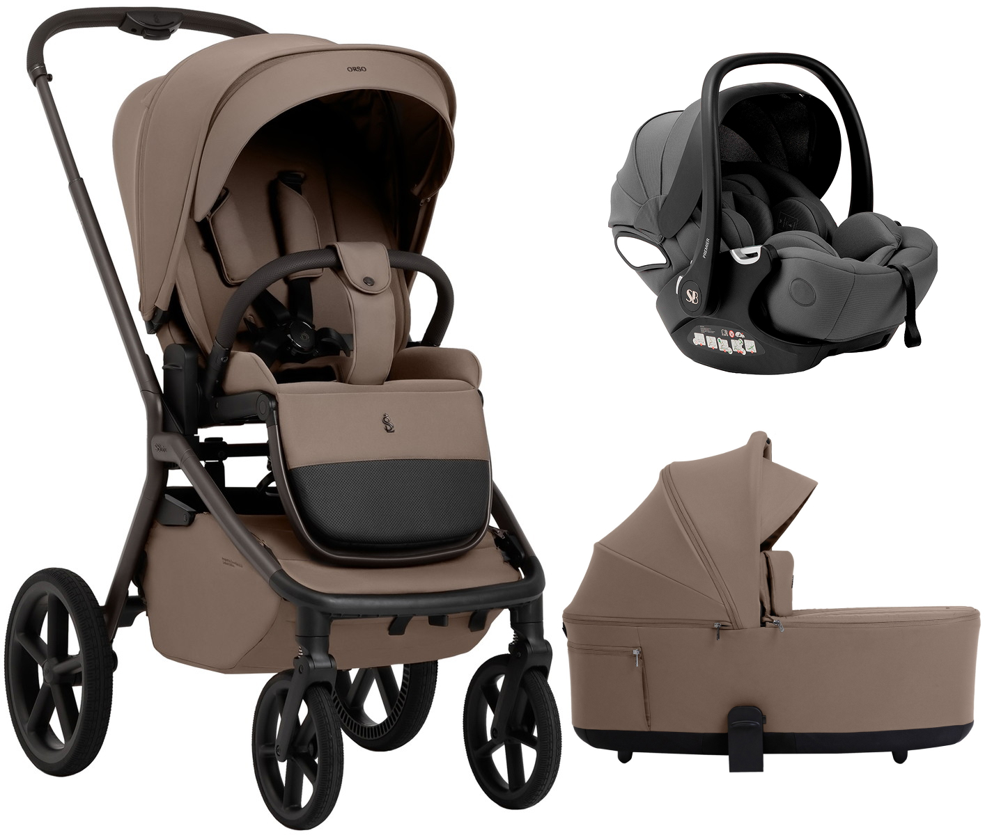 Коляска 3 в 1 Sweet Baby SBL Orso + автокресло Premier Grey Dark Beige