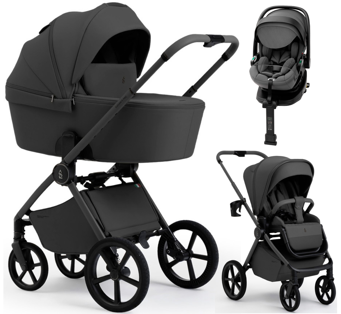 Коляска 4 в 1 Sweet Baby SBL Elegante Pro + автокресло Premier Plus Grey Dark Grey
