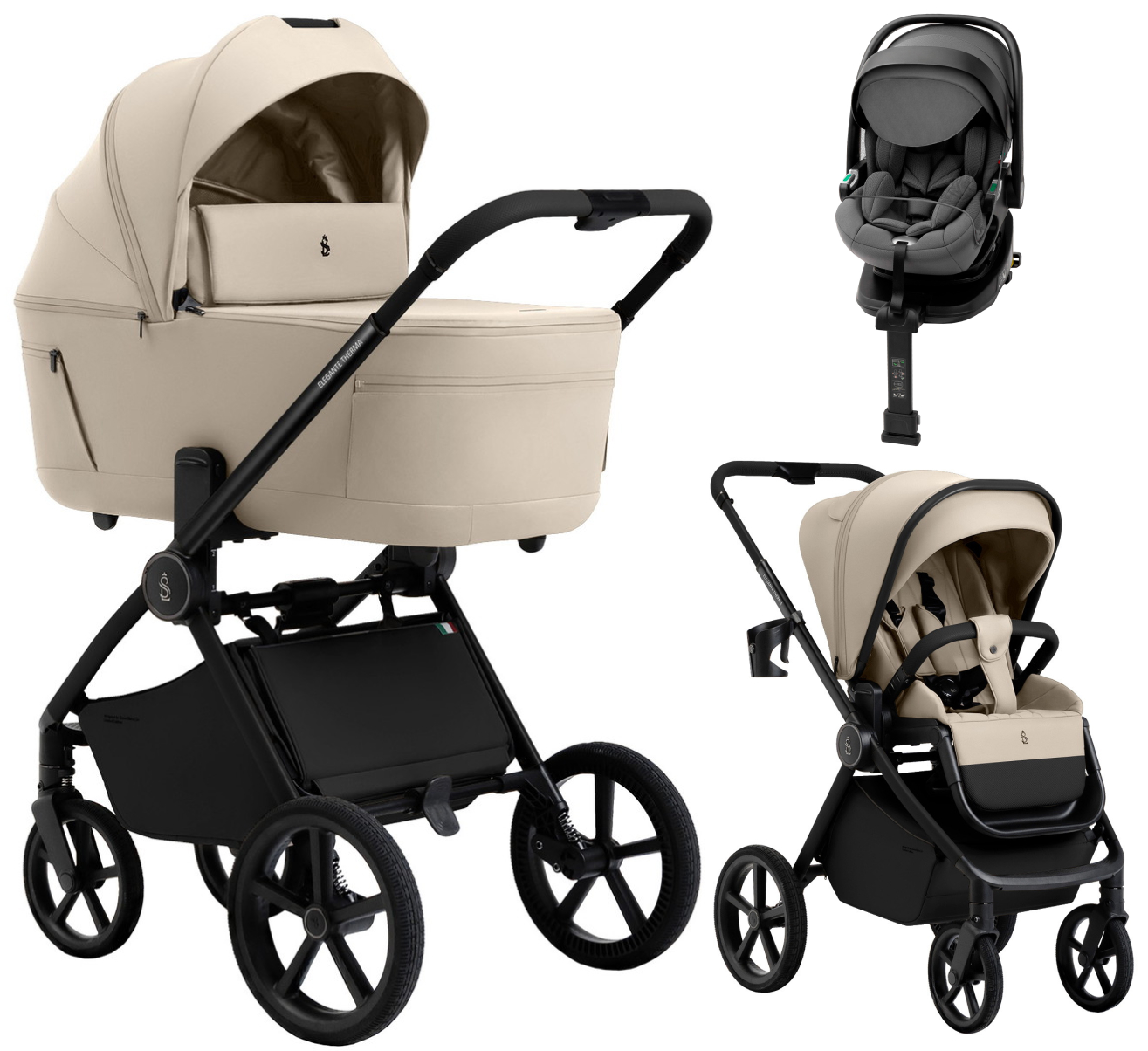 Коляска 4 в 1 Sweet Baby SBL Elegante Therma Colore + автокресло Premier Plus Grey Cream