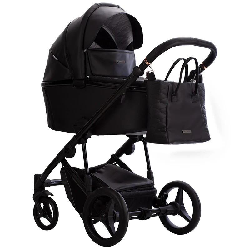 Детская коляска Bebetto Loren Gloss 2 в 1 01 черная кожа