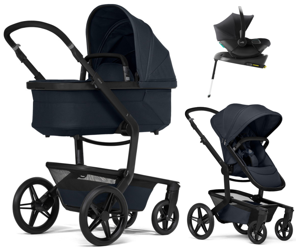 Детская коляска 4 в 1 Joolz Day 5 и автокресло Baby-Safe Core Space Black и база Baby-Safe Core без адаптеров Dark Navy Blue