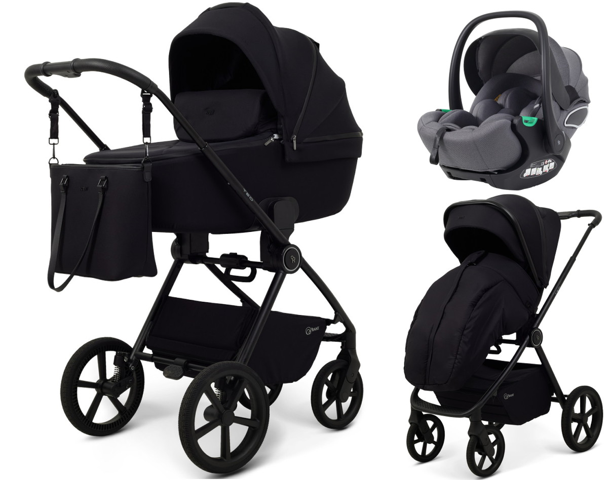 Детская коляска Rant Teo Soft 3 в 1 с автокреслом Evomax Grey Black