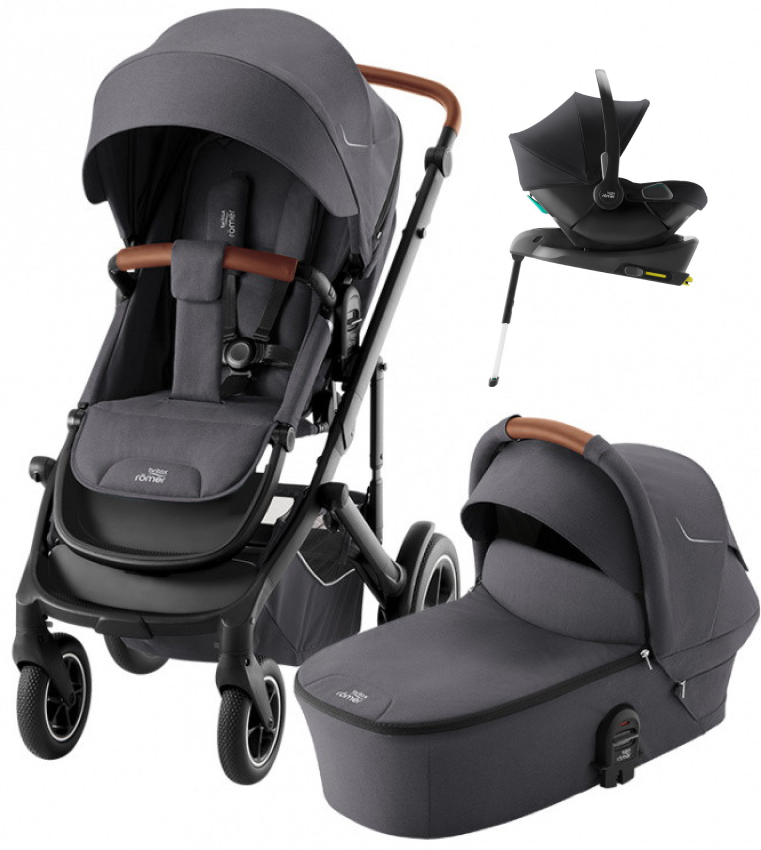 Коляска 4 в 1 Britax Roemer Smile 5Z и автокресло Baby-Safe Core Space Black + Vario Base 5Z Midnight Grey