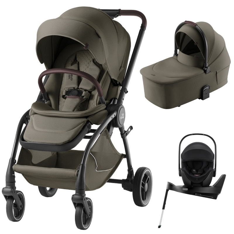 Коляска 3 в 1 Britax Roemer RIO LUX и автокресло Baby-Safe PRO Space Black + Vario Base 5Z Urban olive