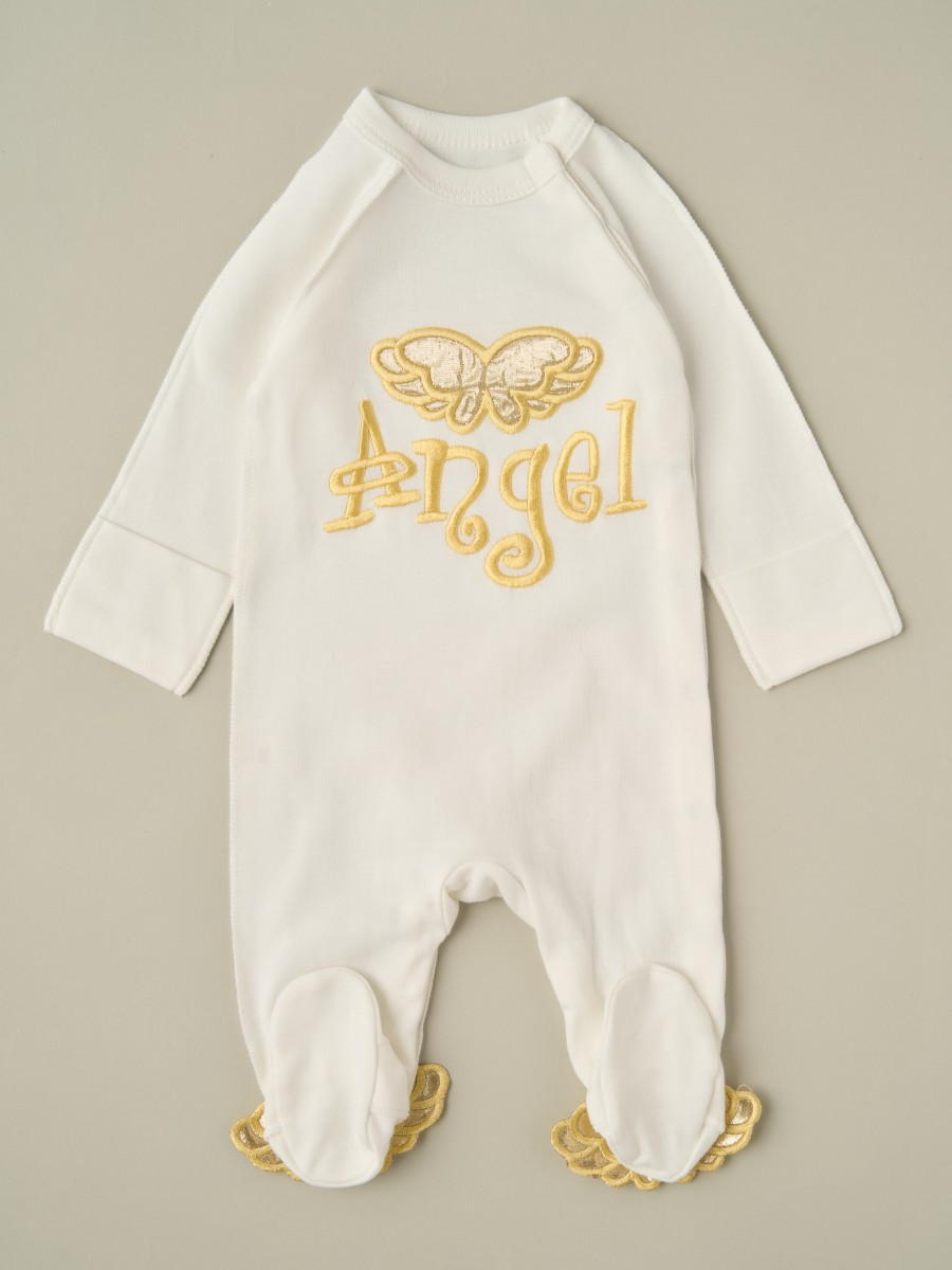 Комбинезон-асим на кнопках Little Star Ангелочек 697 (ЧЗ-мз) крем 62