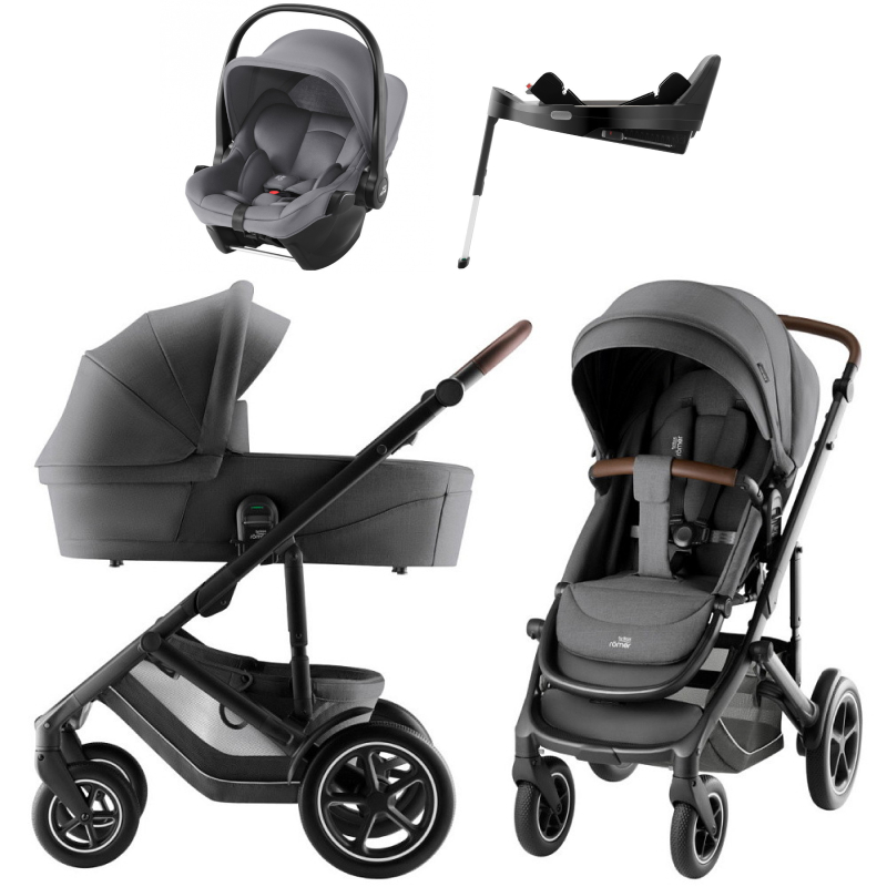 Коляска 4 в 1 Britax Roemer Smile 5Z Style и автокресло Baby-Safe Core Frost Grey + Vario Base 5Z Mineral Grey