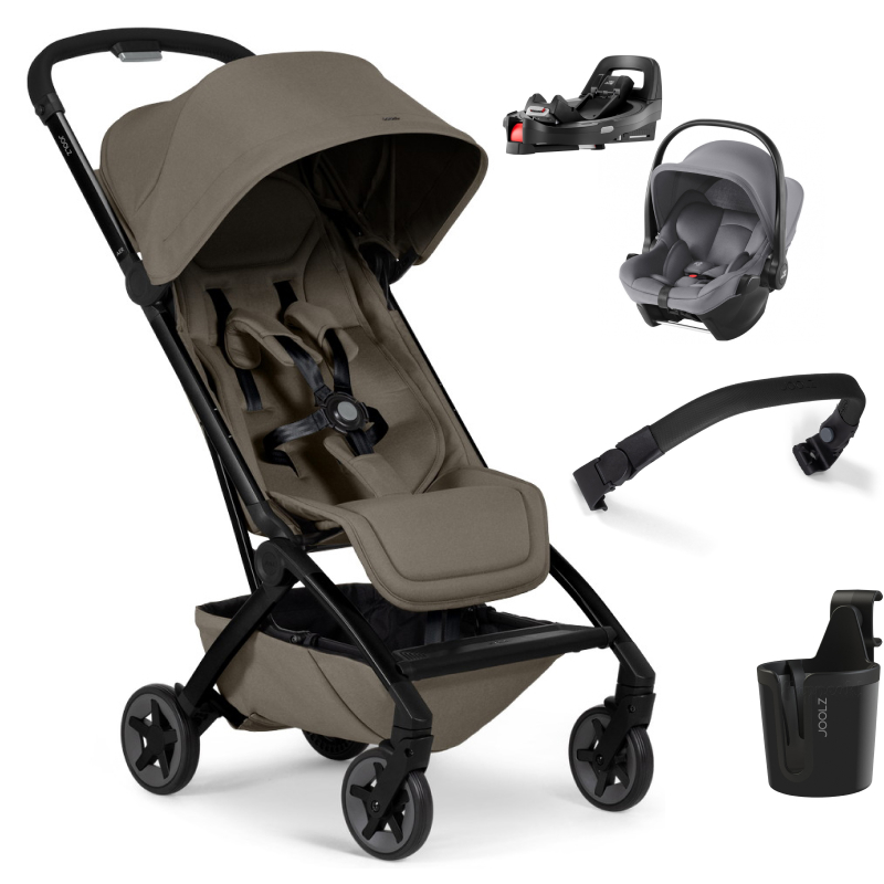 Прогулочная коляска Joolz Aer 2 SE и автокресло Baby-Safe Core Frost Grey и база Vario Base 5Z Hazel brown