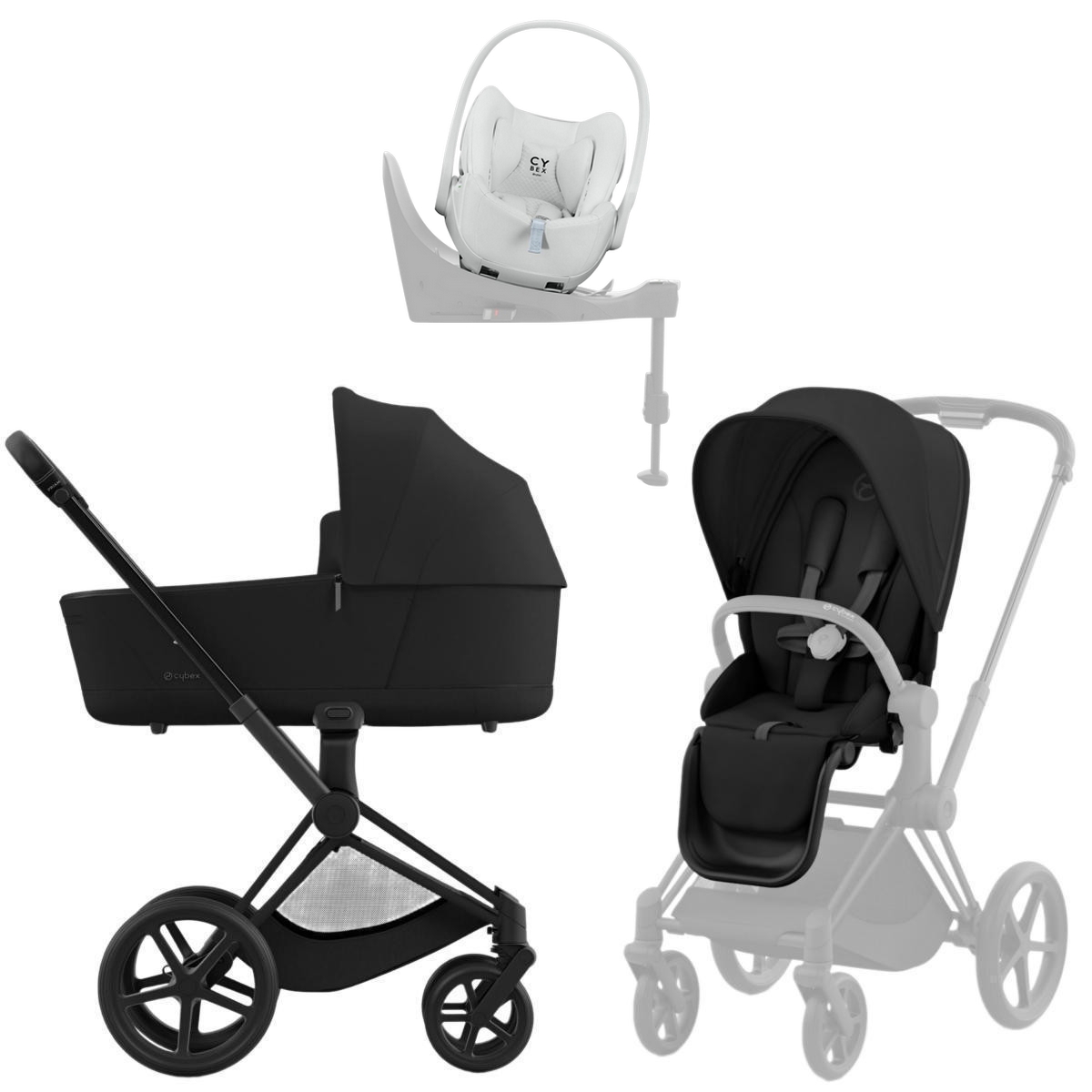 Коляска Cybex Priam IV Matt Black complete Cloud T Urban Mobility White Base T 4 в 1 Sepia Black