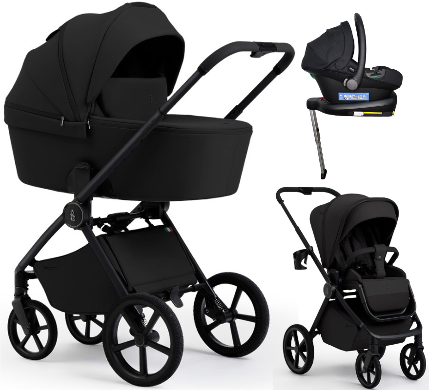Коляска 4 в 1 Sweet Baby SBL Elegante Pro + автокресло Elegante Plus с базой i-Size ISOFIX DK780 Black