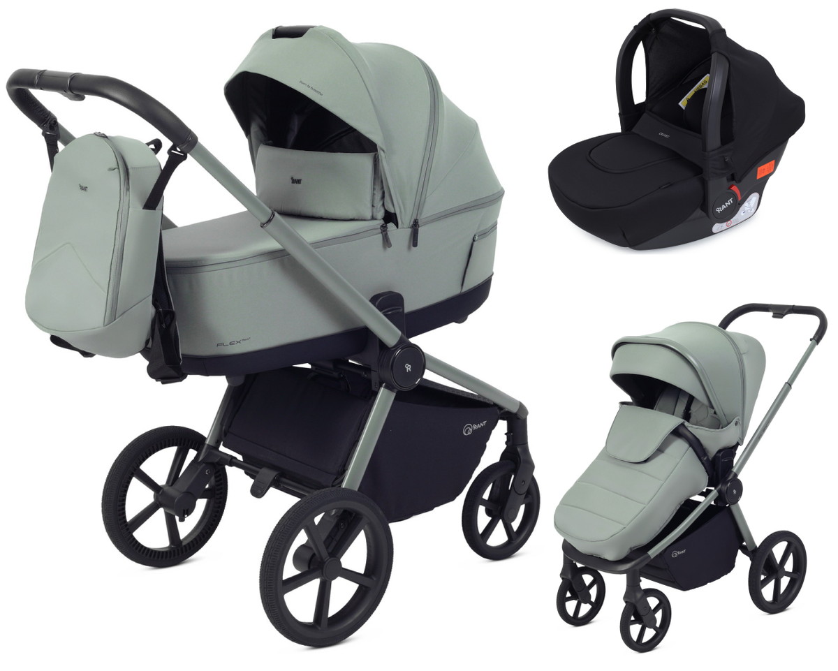 Детская коляска Rant Flex Therm Soft 3 в 1 с автокреслом Cruise Black Forest Green