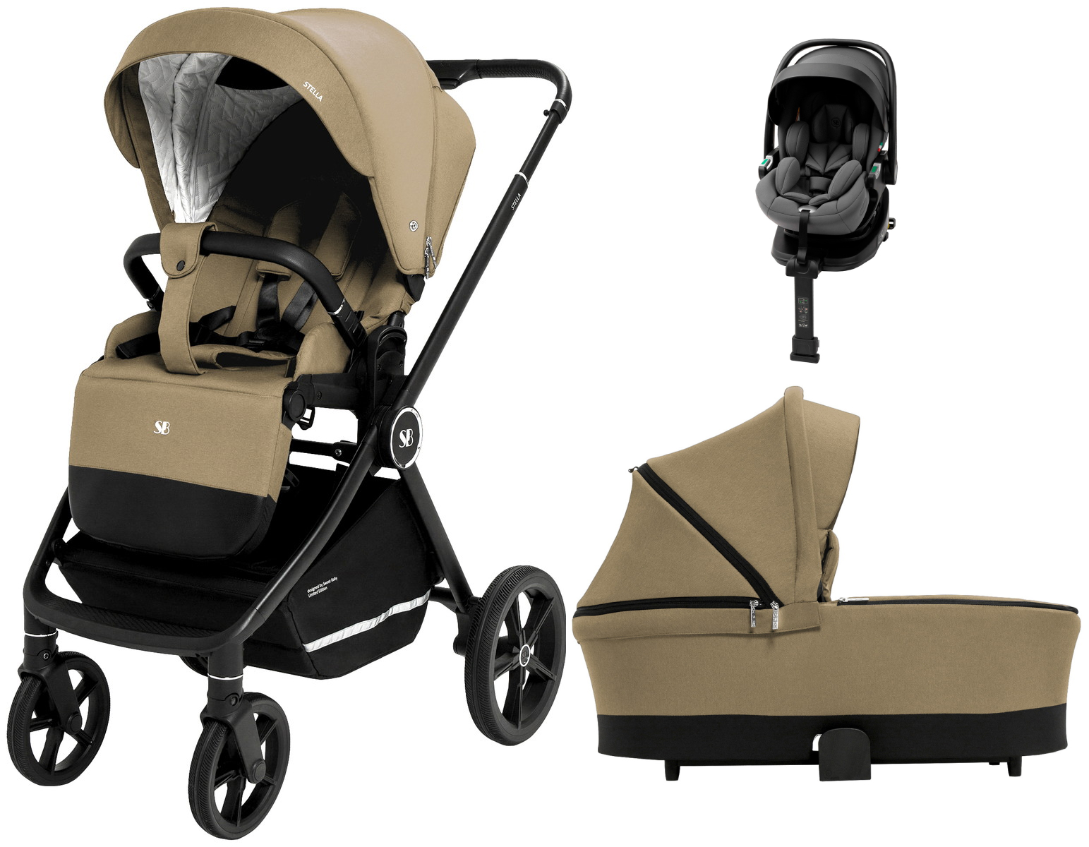 Коляска 3 в 1 Sweet Baby Stella + автокресло Premier Plus Grey Beige
