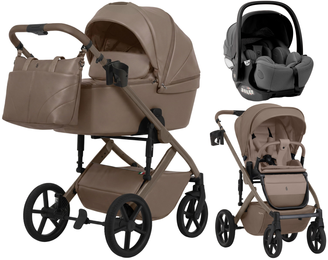 Коляска 3 в 1 Sweet Baby SBL Dolce L и автокресло Premier Grey Milk Chocolate