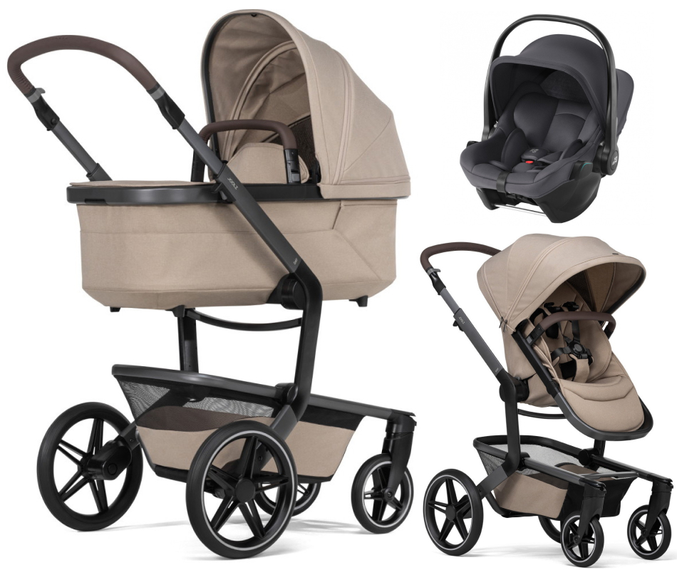 Детская коляска 3 в 1 Joolz Day 5 и автокресло Baby-Safe Core Midnight Grey Sandy Taupe