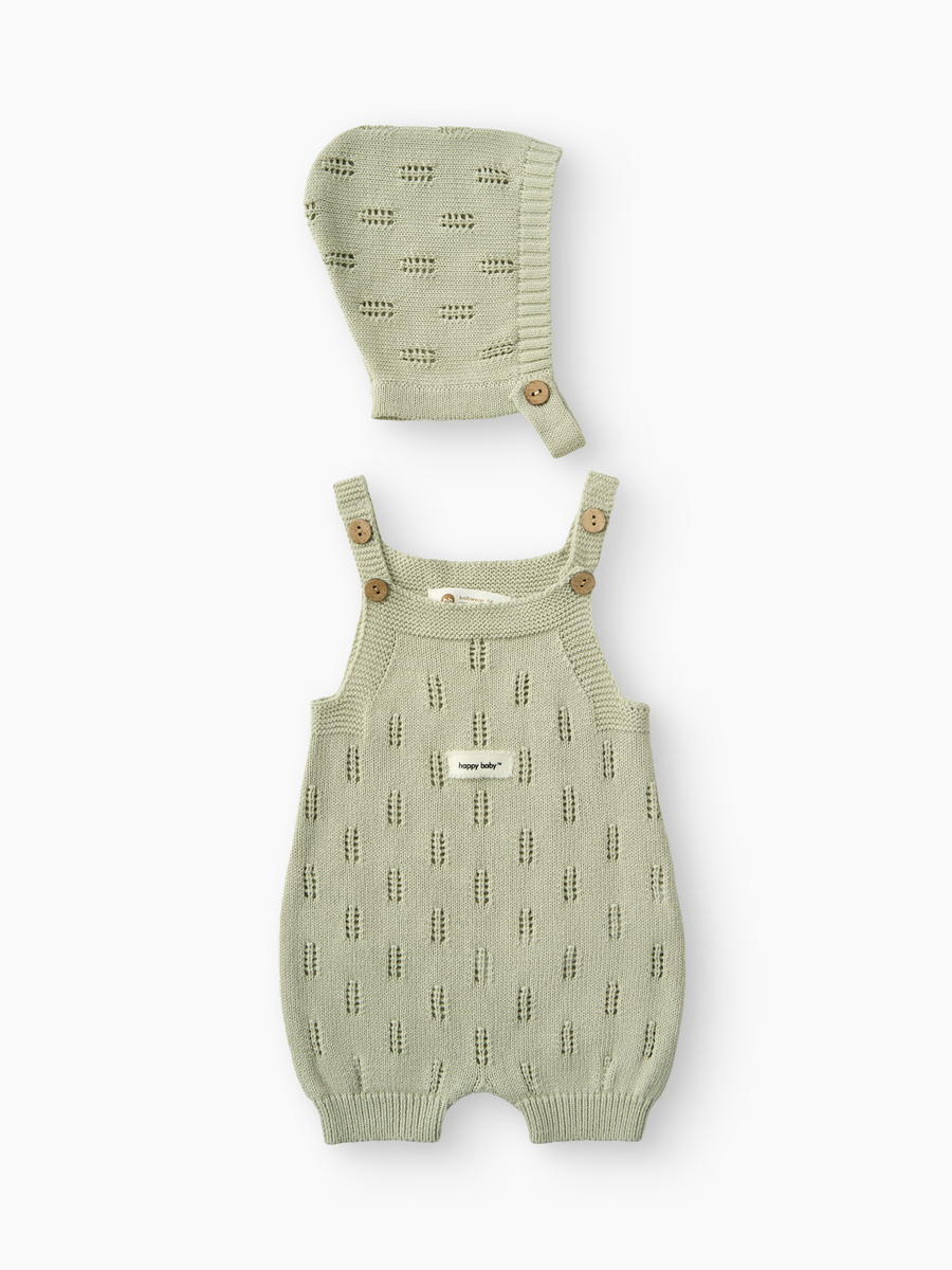 Чепчик и полукомбинезон Happy baby 90143-0 ЧЗ оливковый / olive 56