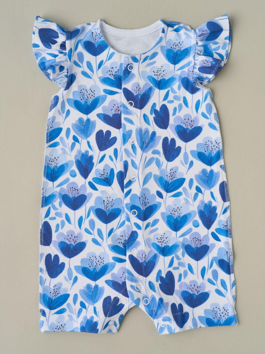 Песочник для девочки Little Star Синие цветы 4742 (ЧЗ-нз) белый 68