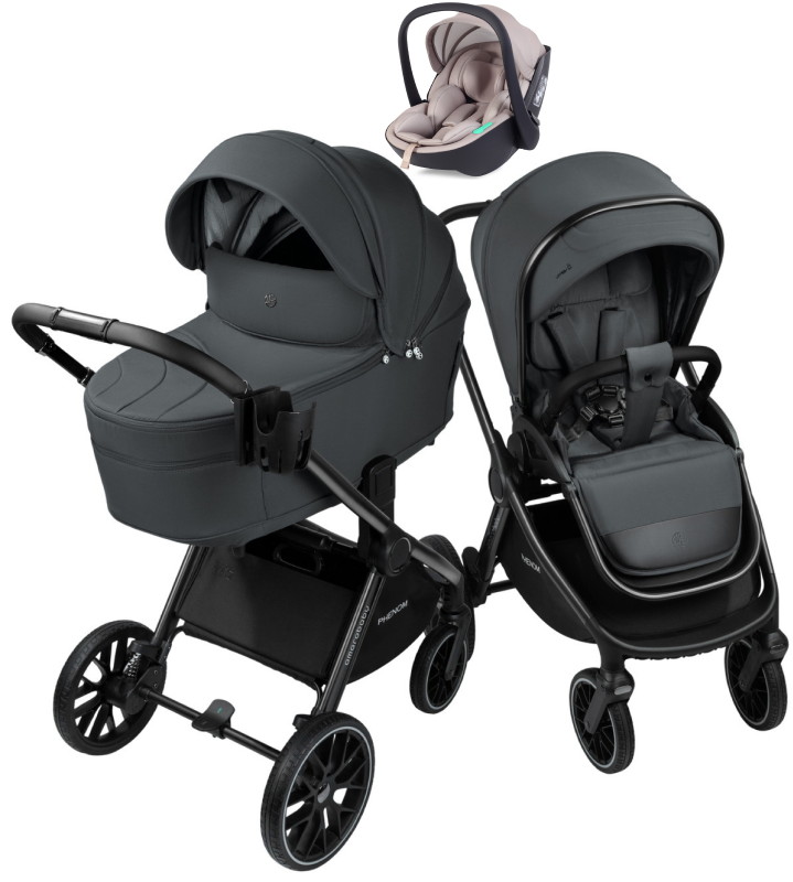 Детская коляска AmaroBaby Phenom 3 в 1 с автокреслом Rant Miro Beige графит