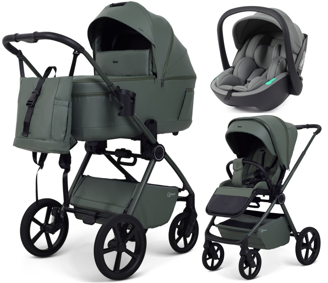 Детская коляска Rant Teo Comfort Eco 3 в 1 с автокреслом Miro Olive Olive