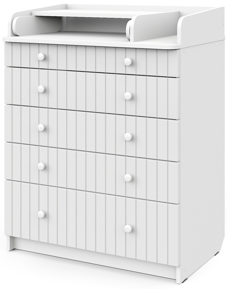 Детский пеленальный комод Bebizaro Modern New Line BZMNNEWLE/01/WH White