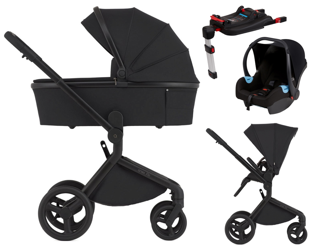 Детская коляска Anex Flo 4 в 1 и автокресло Biuco BC100B + База Anex Karwala ISOFix Lungo