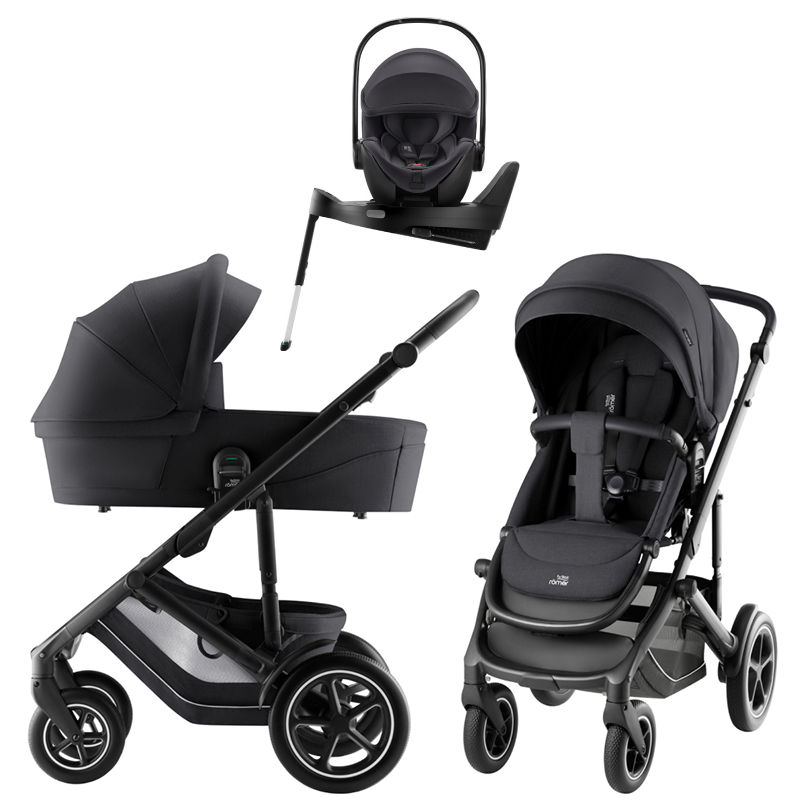 Коляска 3 в 1 Britax Roemer Smile 5Z Style и автокресло Baby-Safe Pro Midnight Grey + Vario Base 5Z Carbon Black