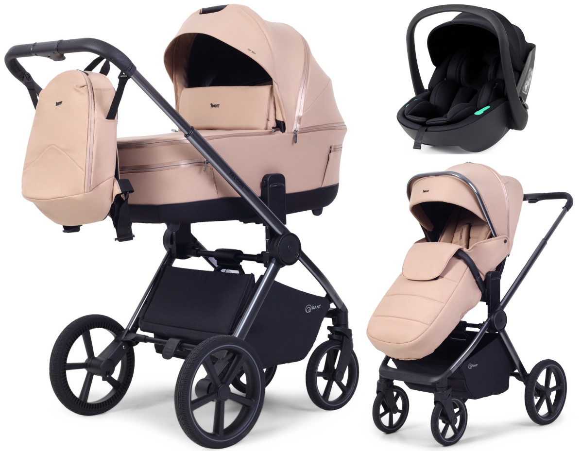 Детская коляска Rant Falcon Soft Therm 3 в 1 с автокреслом Miro Black Beige