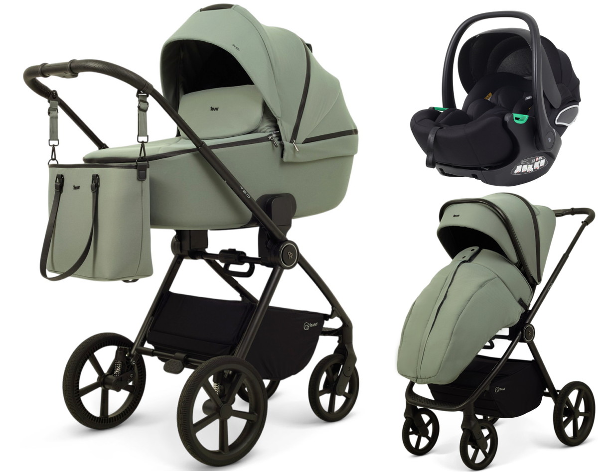 Детская коляска Rant Teo Soft 3 в 1 с автокреслом Evomax Black Olive