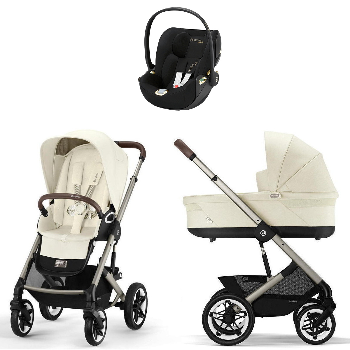 Коляска Cybex Talos S Lux TPE complete Cloud T Jeremy Scott Wings 3 в 1 Seashell Beige с дождевиками