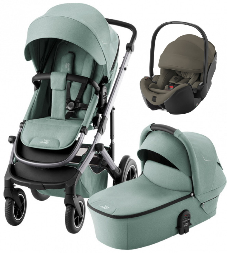 Коляска 3 в 1 Britax Roemer Smile 5Z и автокресло Baby-Safe PRO LUX Urban Olive Jade Green