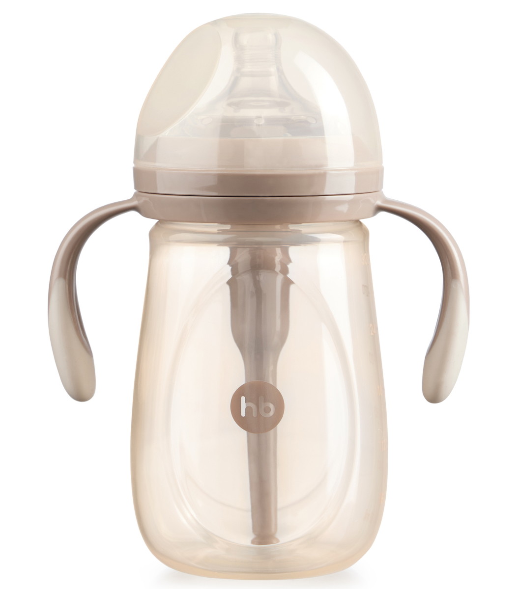 Бутылочка с ручками Happy Baby с силиконовой соской 300 мл milky