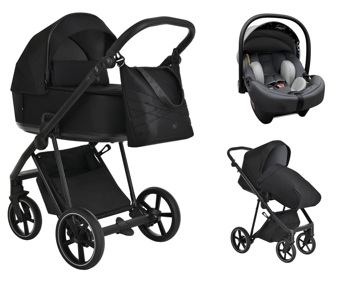 Детская коляска Roan Sol 3 в 1 с автокреслом Tutis Elo Lux EduSky Grey RSL/1017 Raven