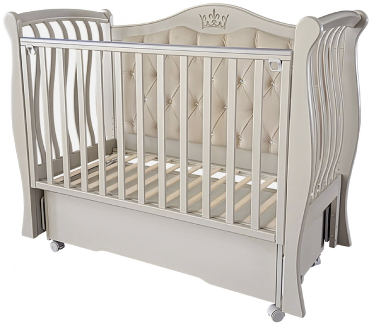 Детская кроватка Антел Luiza-333 (универсальный маятник,колеса, мягкая стенка) кашемир
