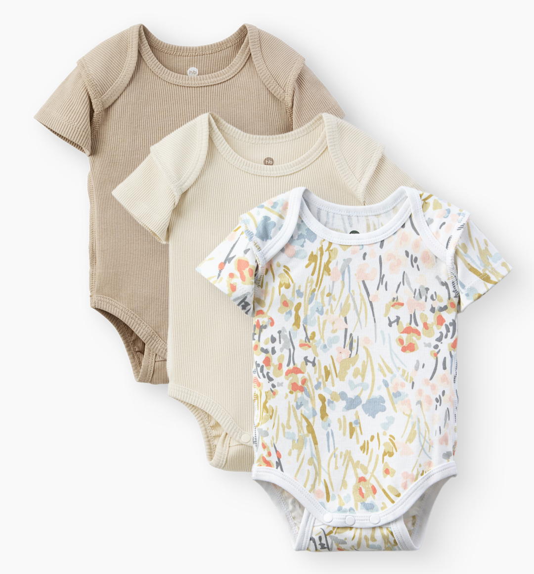 Боди детское Happy Baby 3 шт. 90133-0 ЧЗ цветы/flowers, 56 56