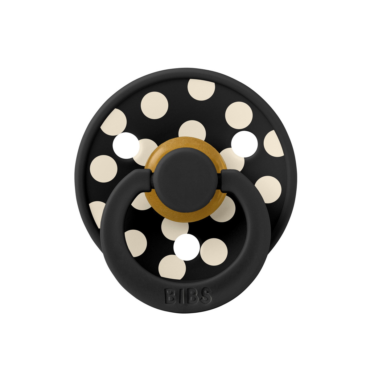 Пустышка латексная Bibs Studio Colour Anatomical - Polka, 0+ мес. 11134210 Black/Ivory