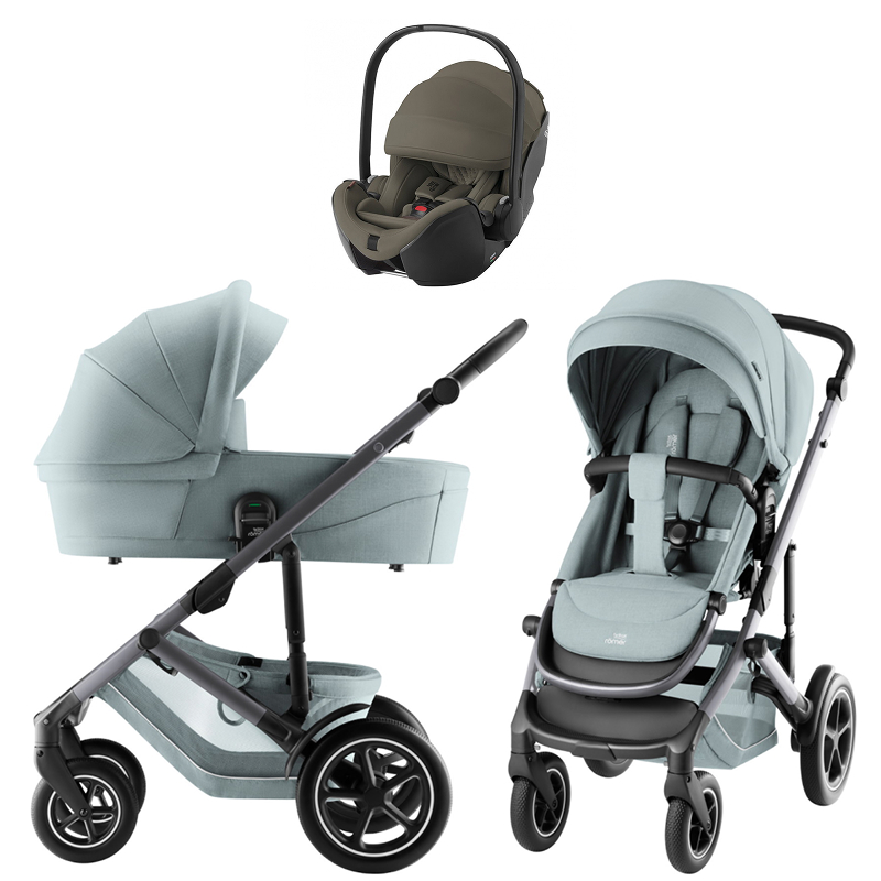 Коляска 3 в 1 Britax Roemer Smile 5Z Style и автокресло Baby-Safe PRO LUX Urban Olive Harbor Blue