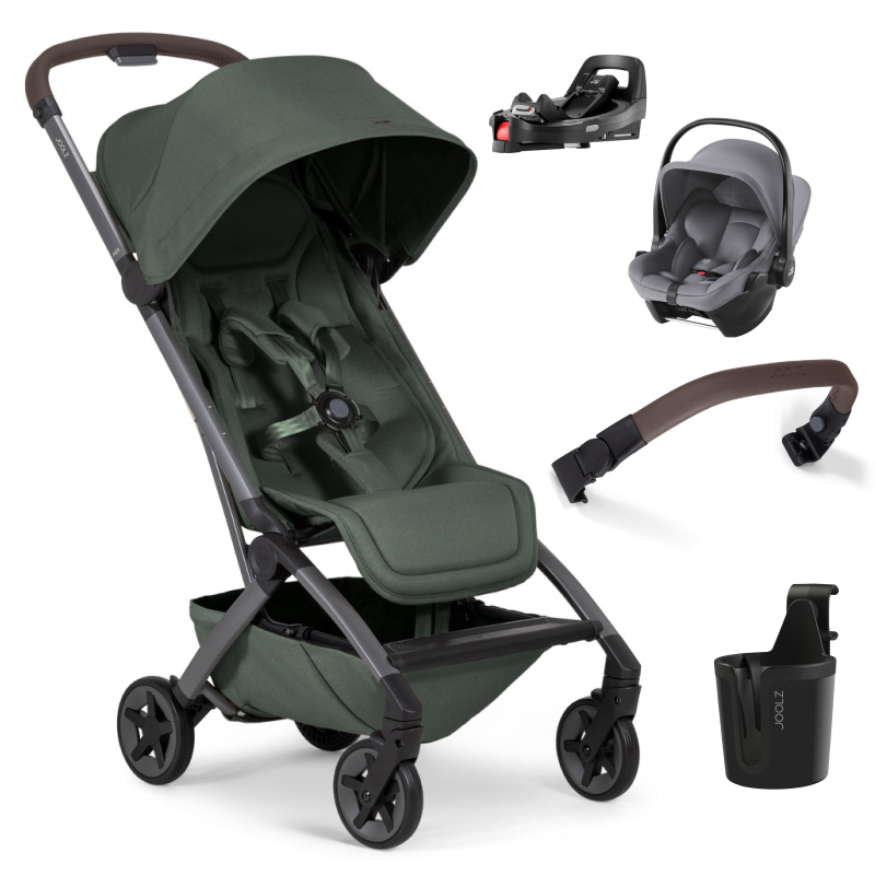 Прогулочная коляска Joolz Aer 2 SE и автокресло Baby-Safe Core Frost Grey и база Vario Base 5Z Forest green