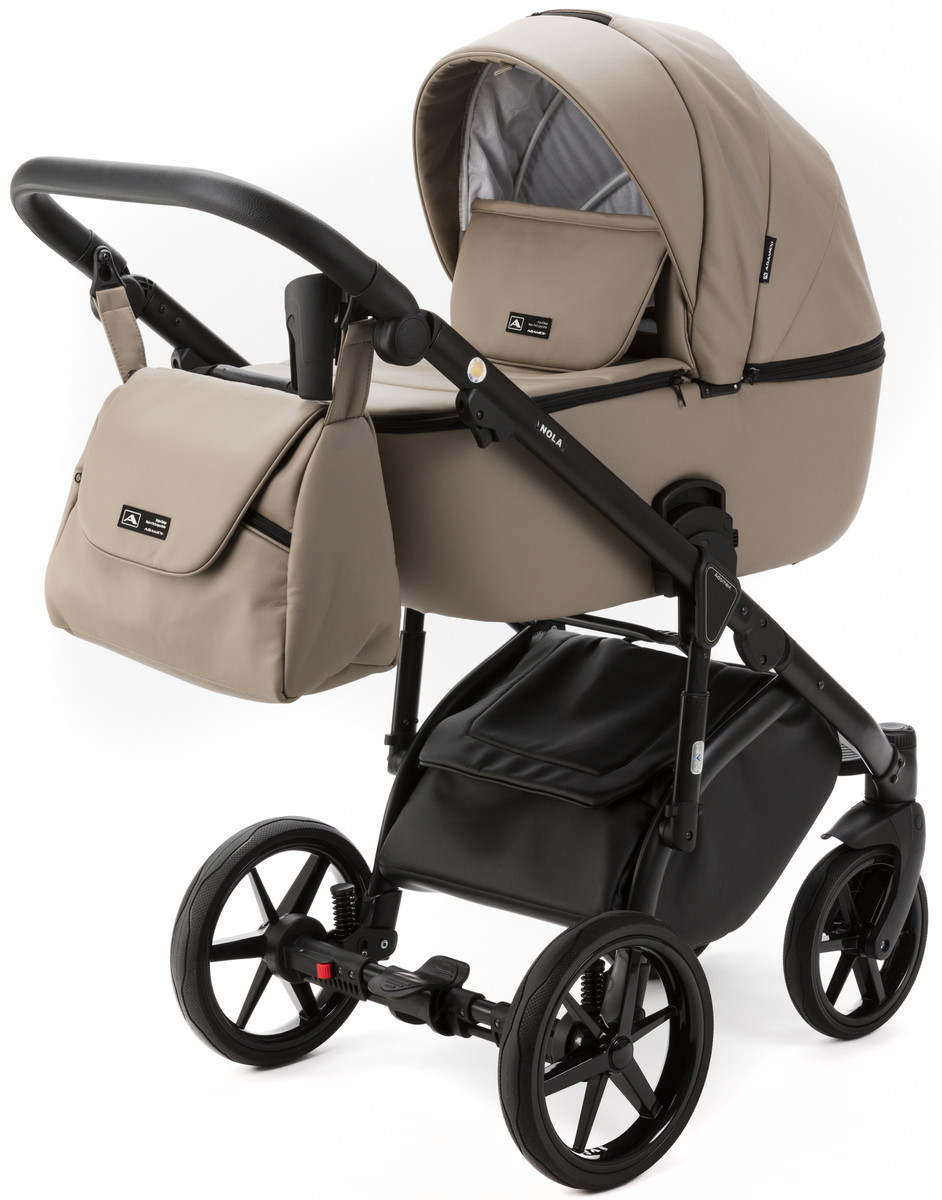 Детская коляска Adamex Nola Deluxe 2 в 1 N-SA09 (Т.БЕЖ. КОЖА)